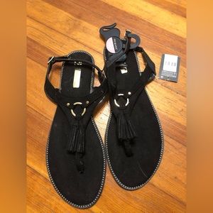 NWT Primark black sandals with fringe details 🖤
